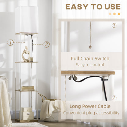 LightGlow Shelf Floor Lamp - White