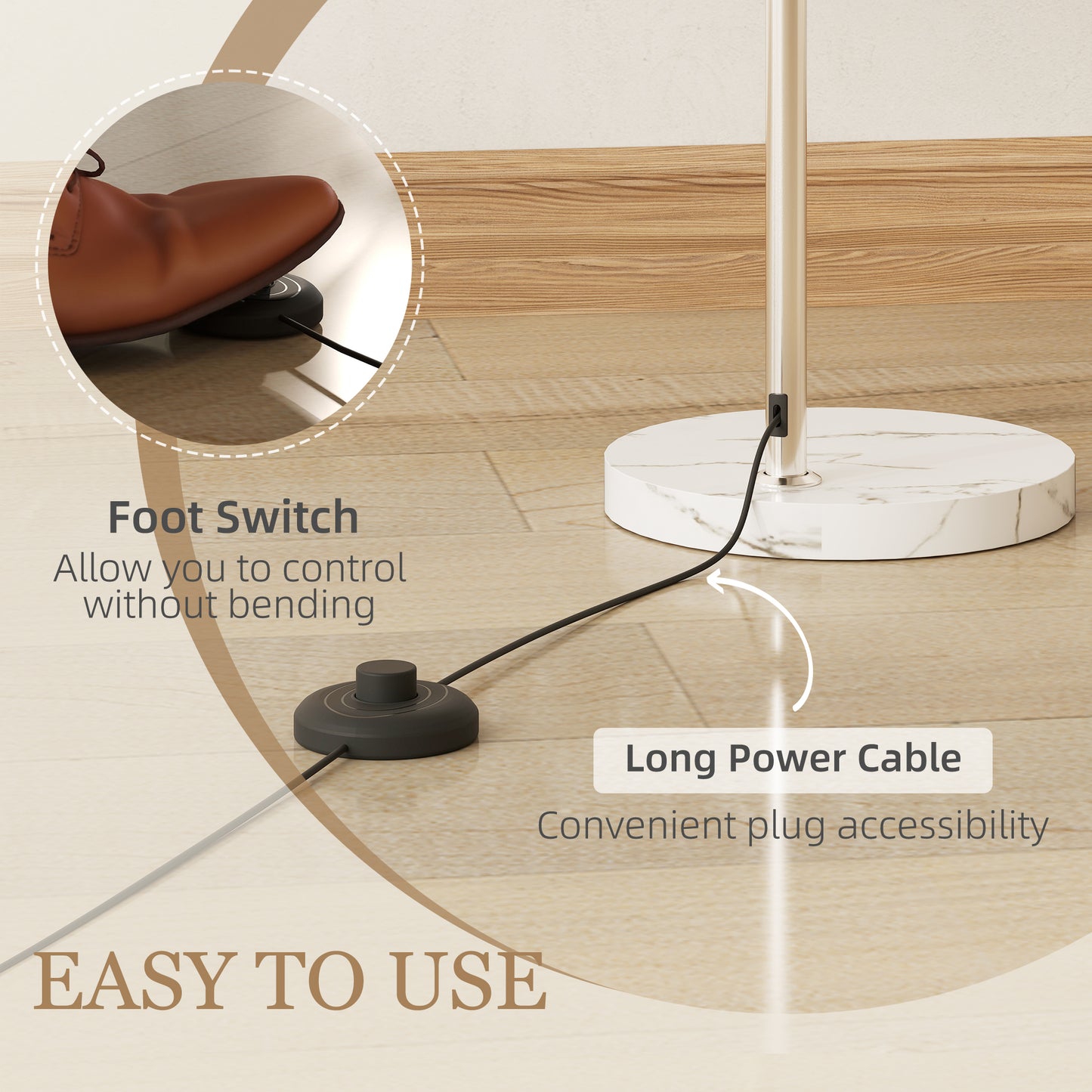 LightGlow Modern Floor Lamp - White