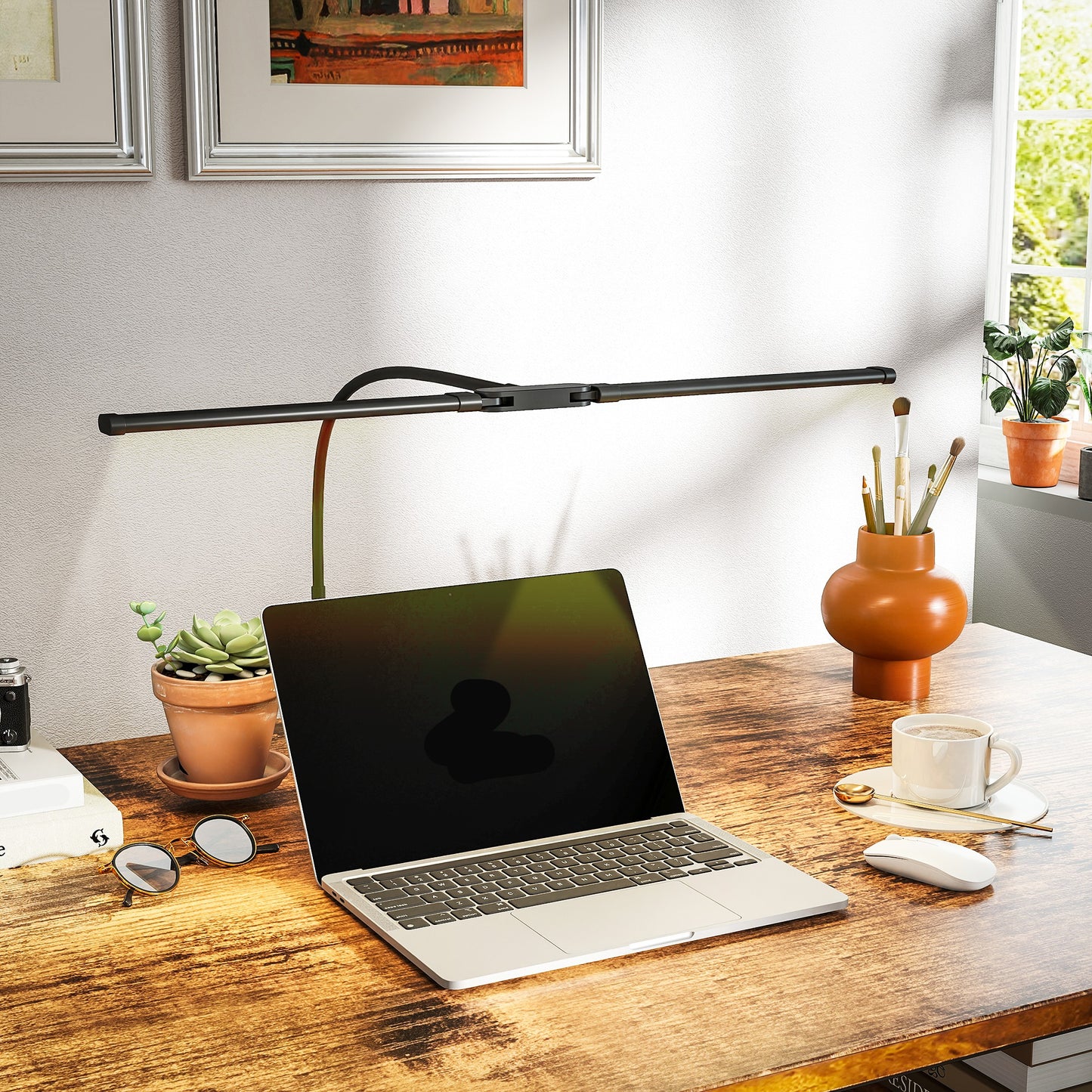 LightGlow Double-Head Desk Lamp - Black