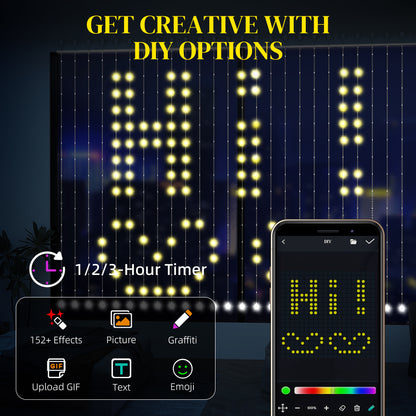 LightGlow Smart LED Curtain Lights