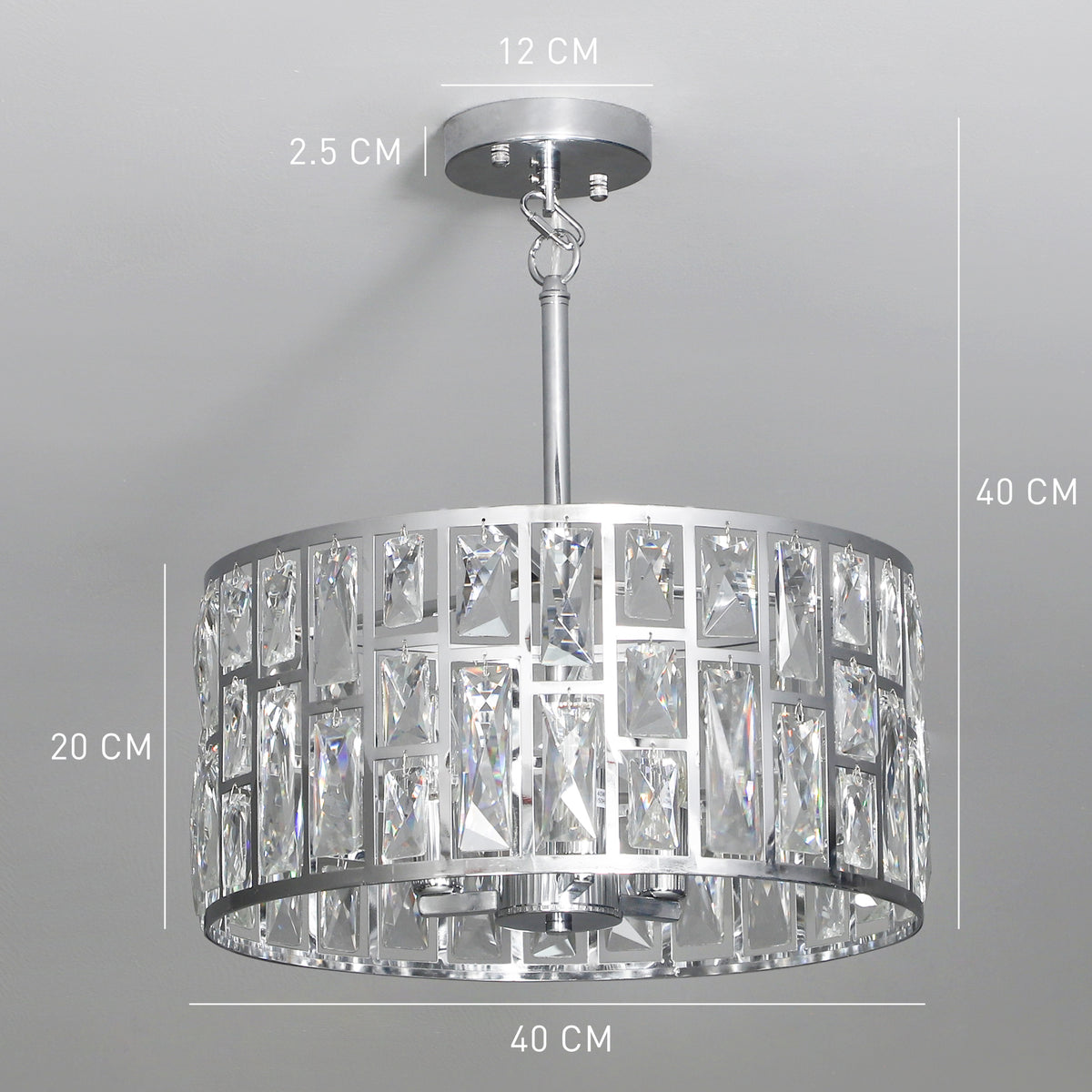 LightGlow Crystallite Chandelier - Silver