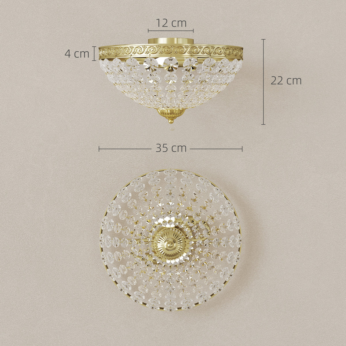 LightGlow Crystal Chandelier - Gold