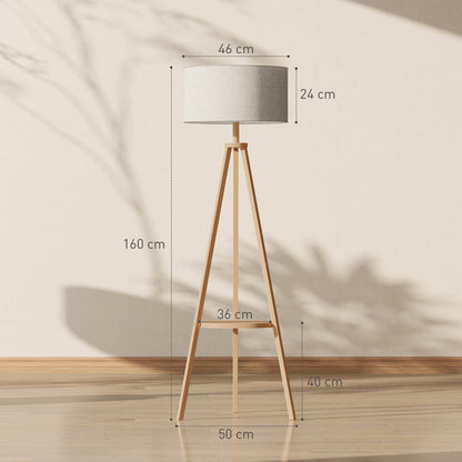 LightGlow Tripod Floor Lamp - Natural Wood