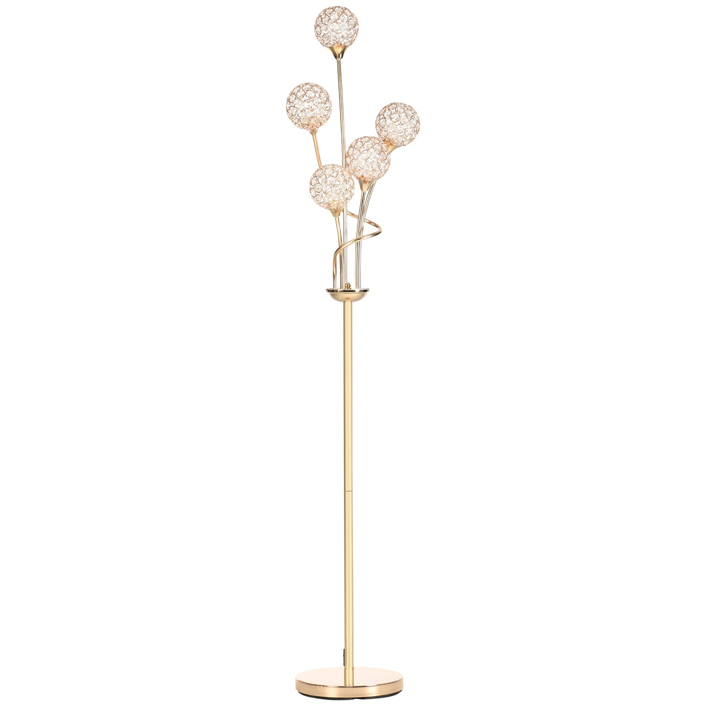 LightGlow Crystal Floor Lamp - Gold