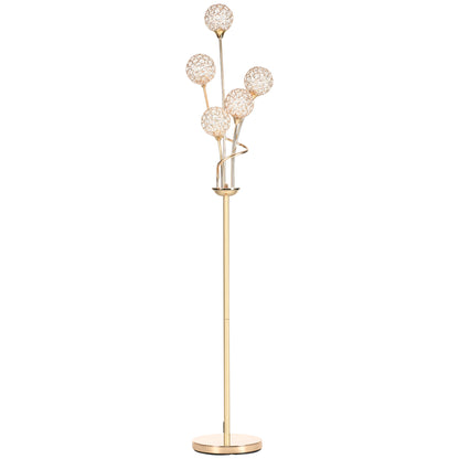 LightGlow Crystal Floor Lamp - Gold