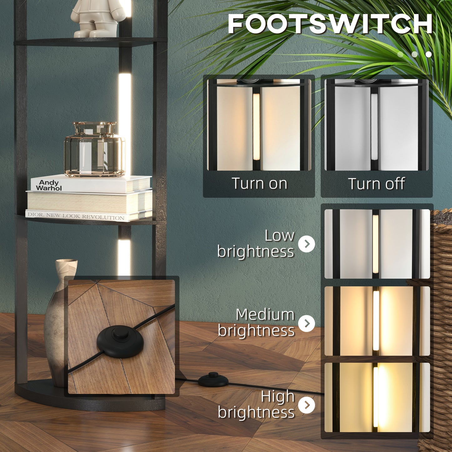 LightGlow Corner Floor Lamp - Black