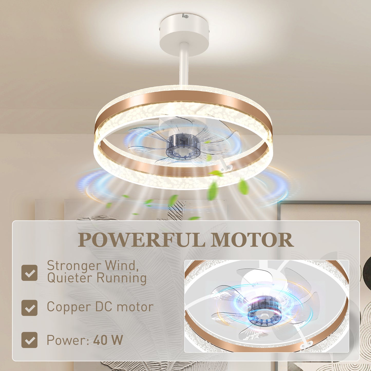 LightGlow LED Ceiling Fan - Gold