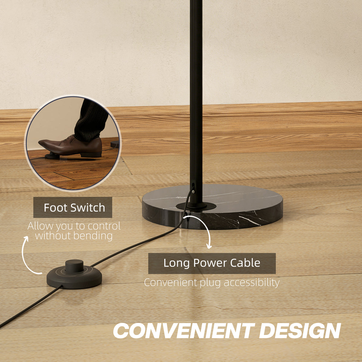 LightGlow Arc Floor Lamp - Black