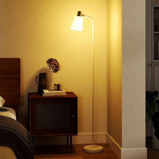 LightGlow Premium Modern Standing Lamp, Floor Lamp with 350° Rotatable Head for Living Room, White
