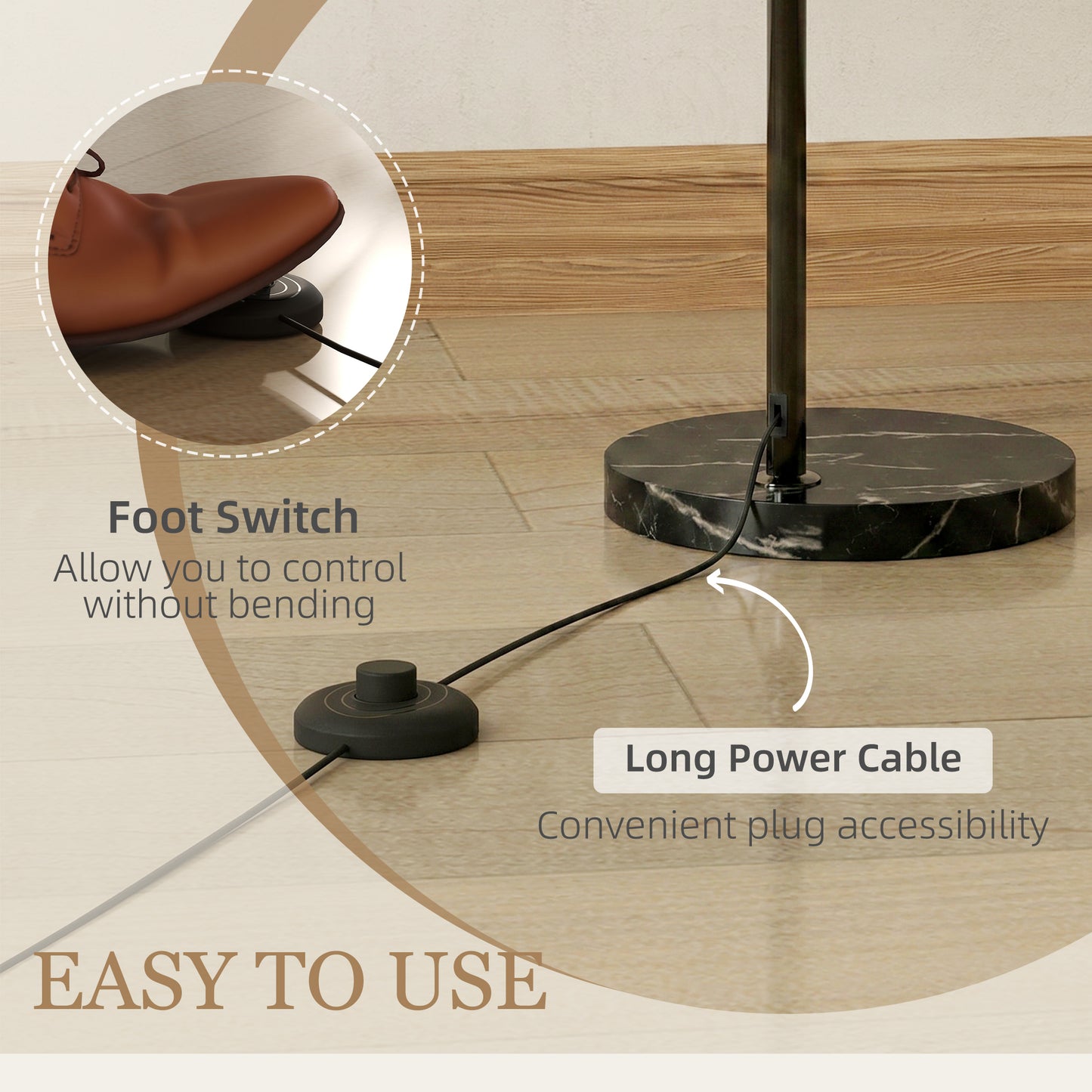 LightGlow Modern Floor Lamp - Black