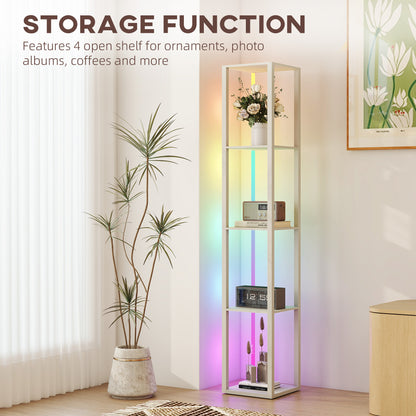 LightGlow RGB Shelf Floor Lamp - Oak