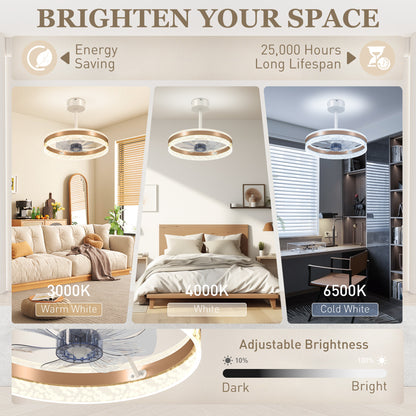LightGlow LED Ceiling Fan - Gold