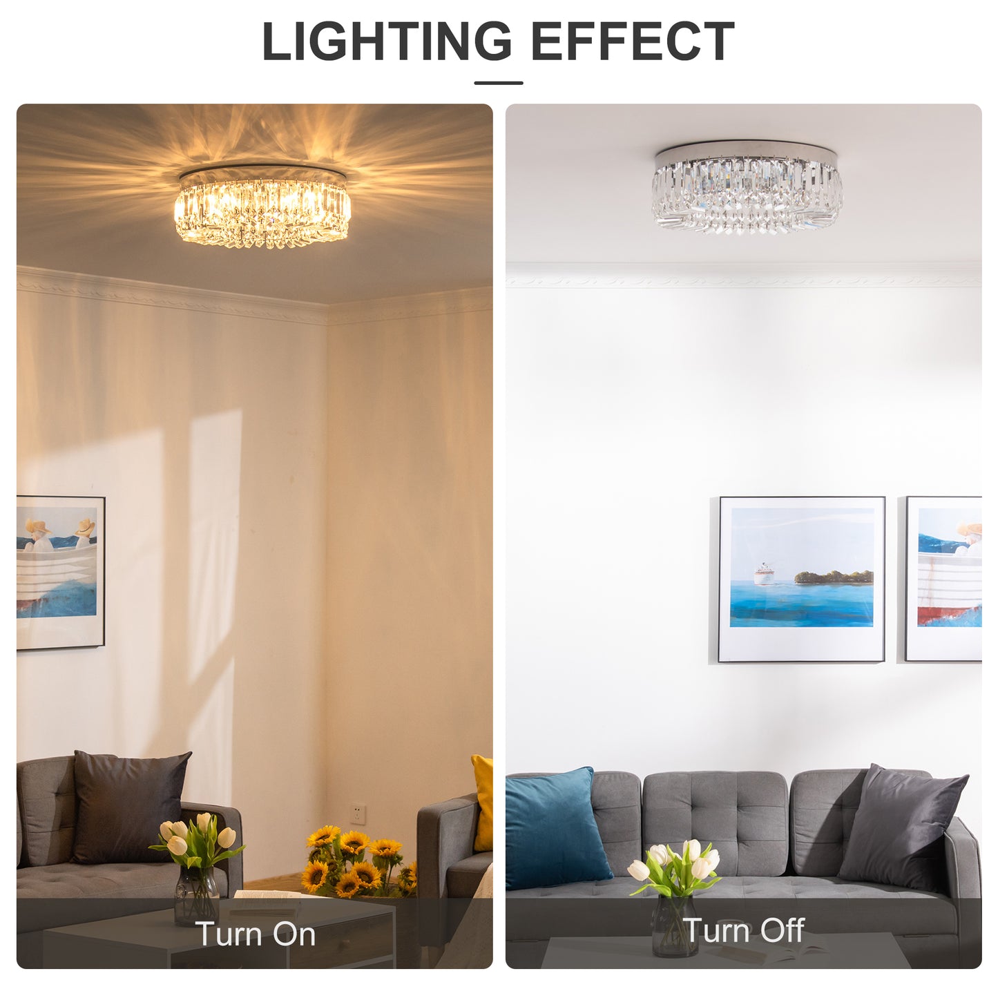 LightGlow Crystal Chandelier - Silver