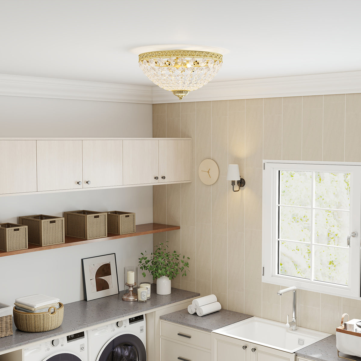 LightGlow Crystal Chandelier - Gold
