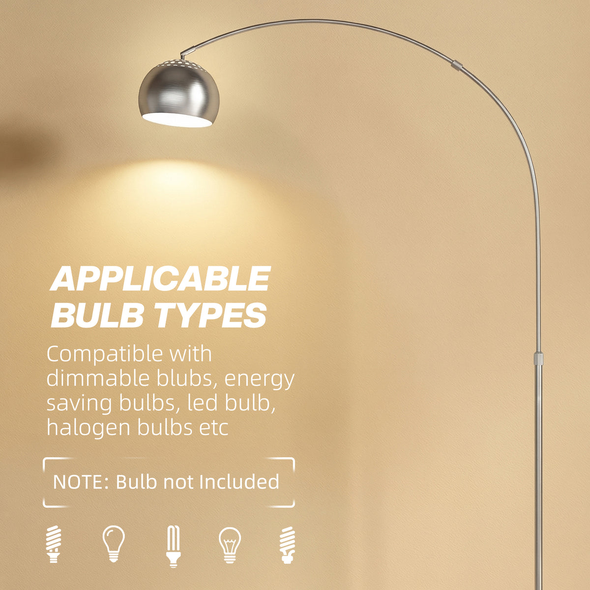 LightGlow Arc Floor Lamp - Black/Silver