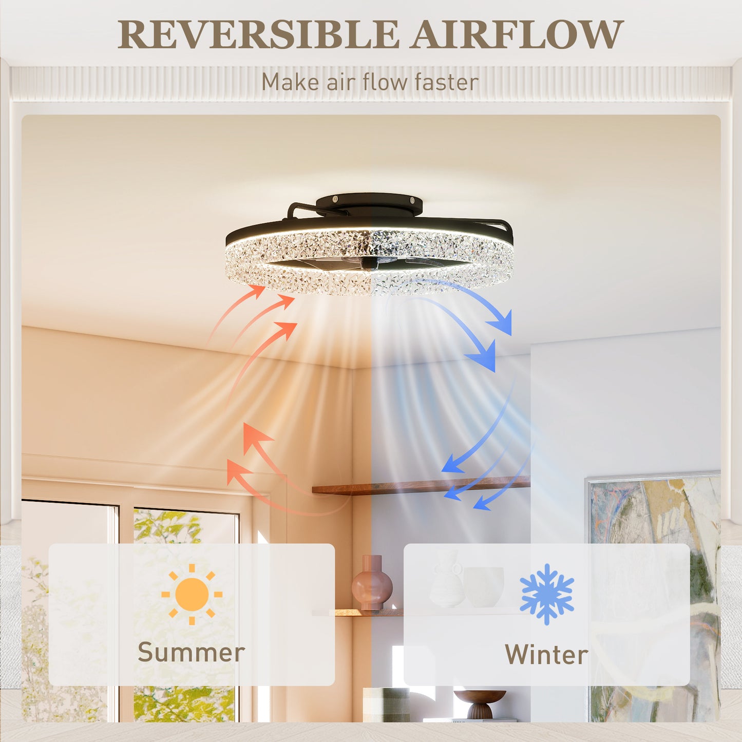 LightGlow Dimmable LED Ceiling Fan - Black