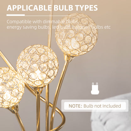 LightGlow Crystal Floor Lamp - Gold