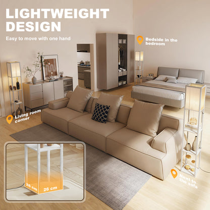 LightGlow 3-Tier Shelf Floor Lamp - White