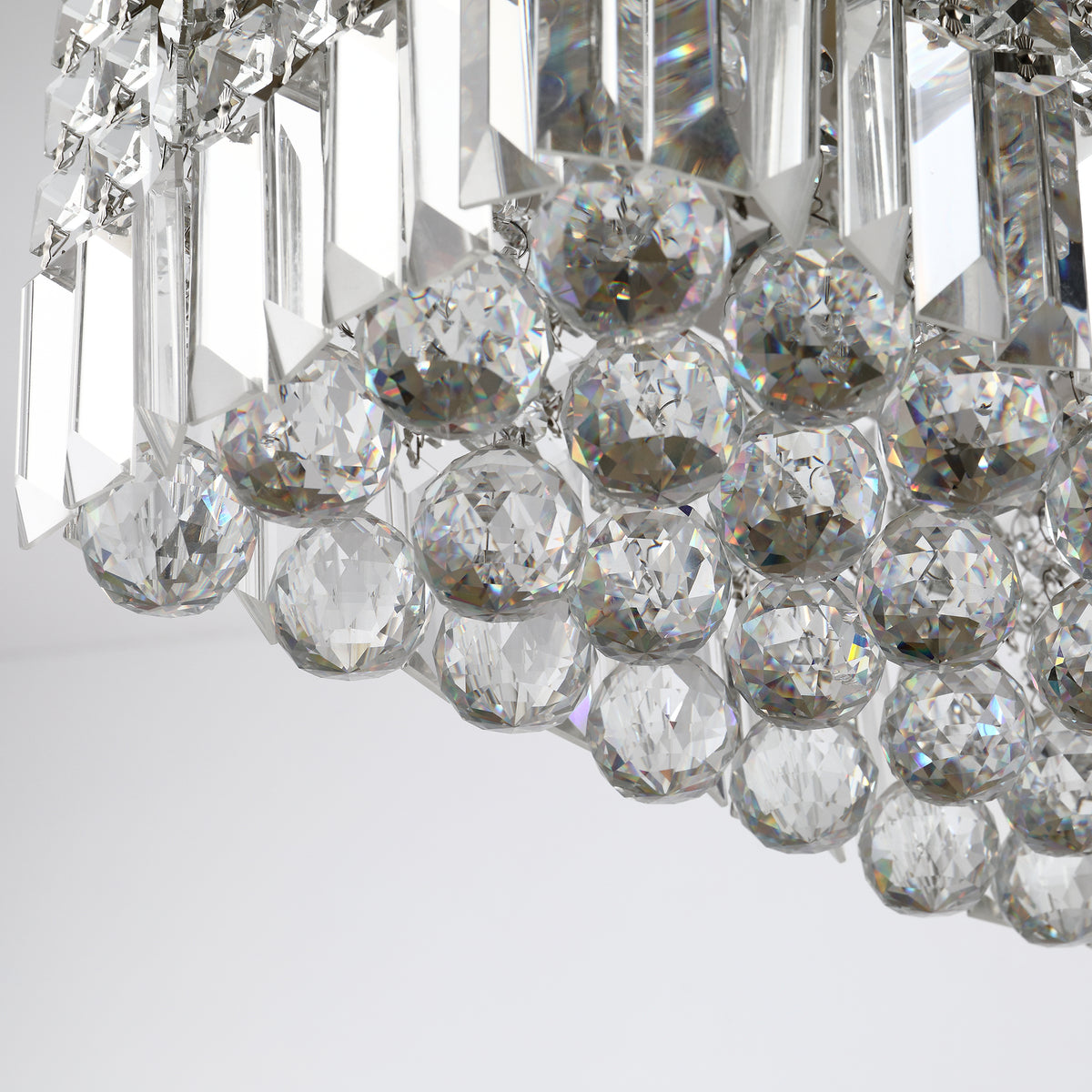 LightGlow Crystal Ceiling Chandelier - Silver