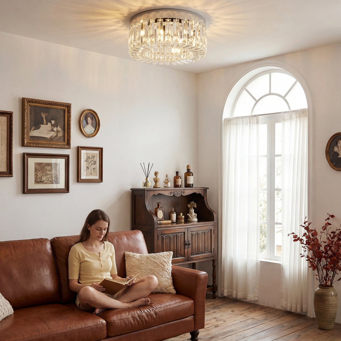 LightGlow Crystal Chandelier - Silver