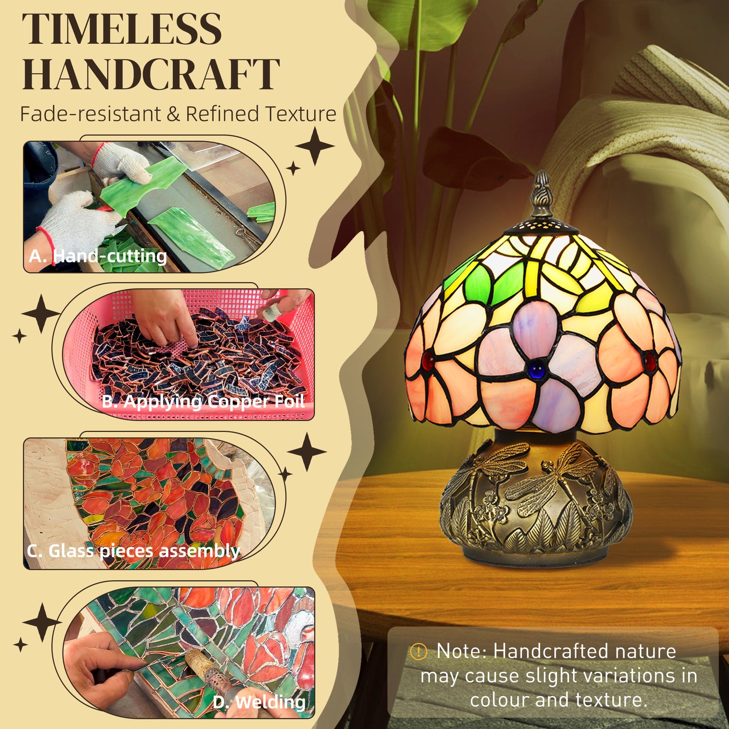 LightGlow Dragonfly Table Lamp - Pink