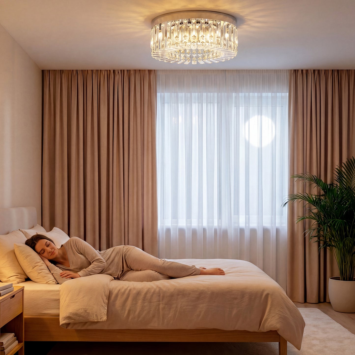 LightGlow Crystal Chandelier - Silver