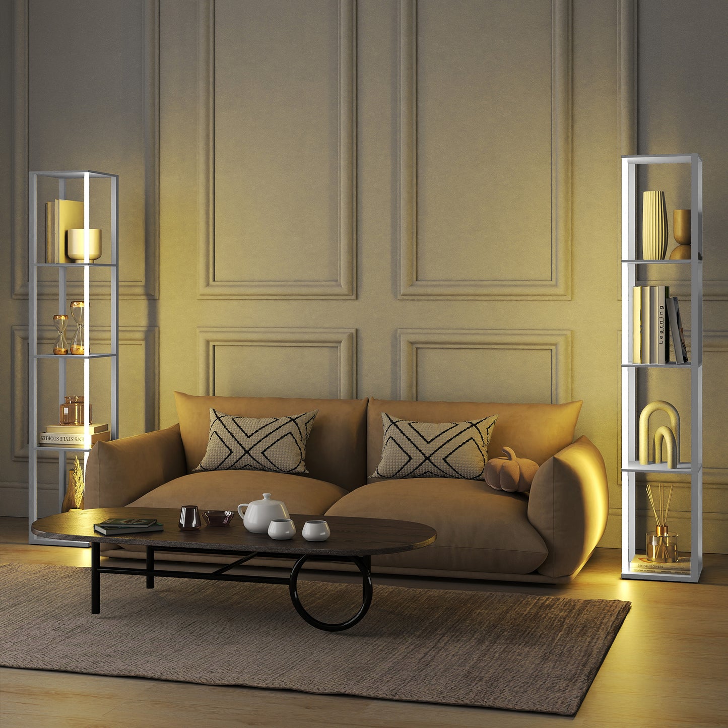 LightGlow RGB Shelf Floor Lamp - White