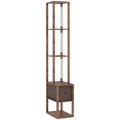LightGlow Shelf Floor Lamp - Rustic Brown