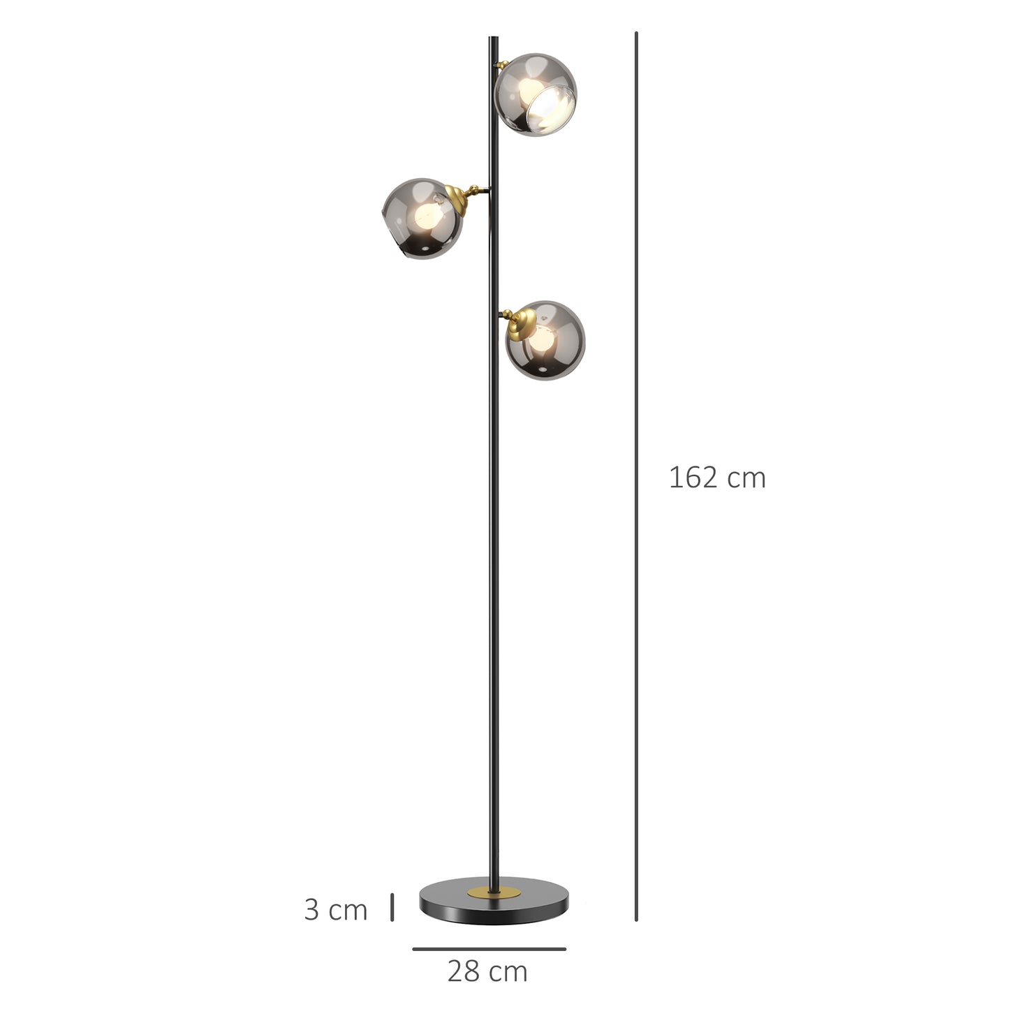 LightGlow Tree Floor Lamp - Grey