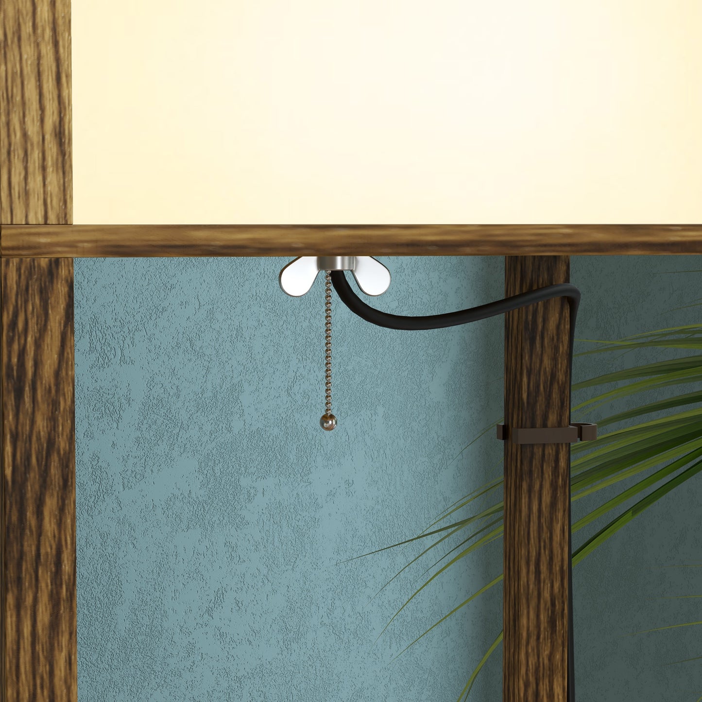 LightGlow Modern Shelf Floor Lamp - Brown
