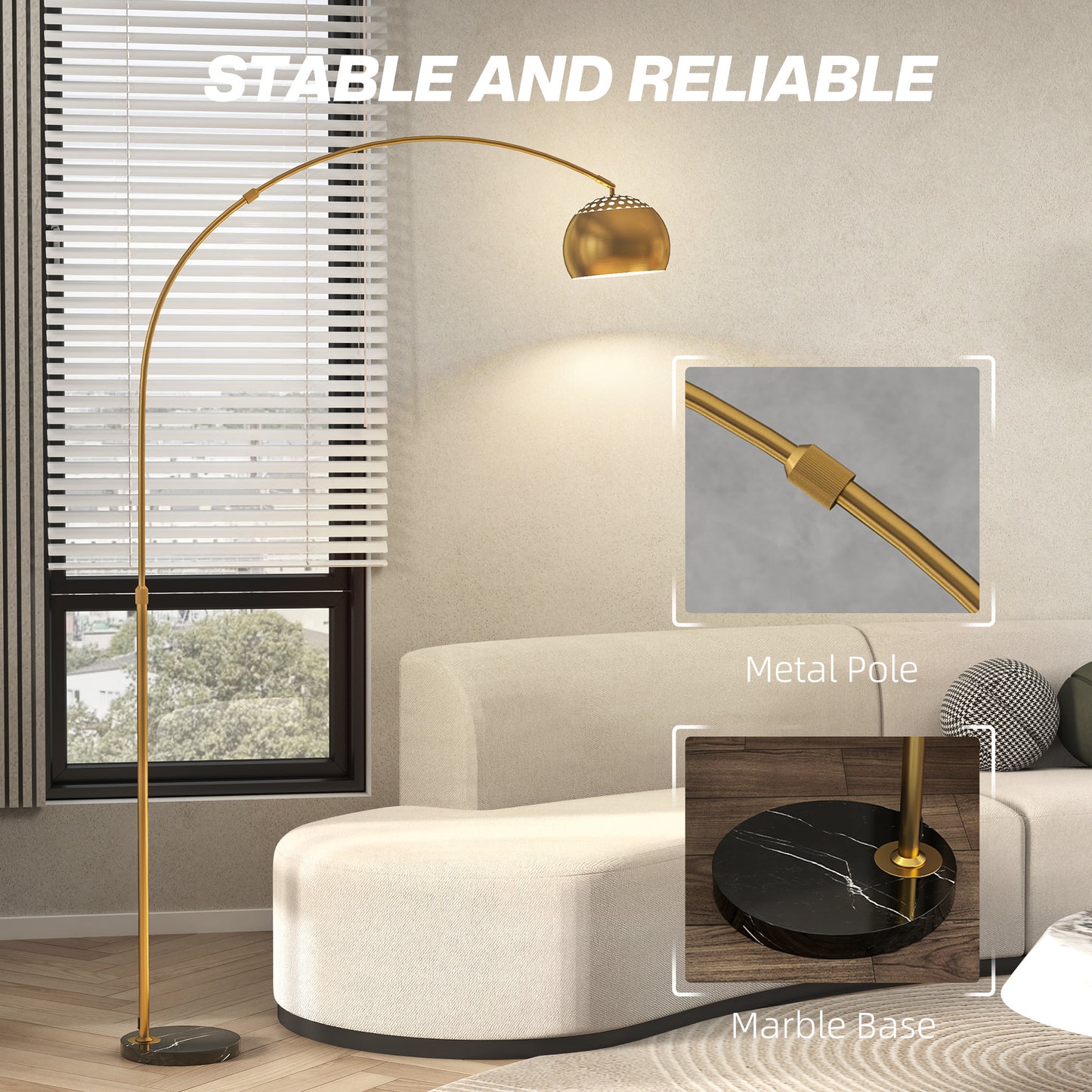 LightGlow Arc Floor Lamp - Gold