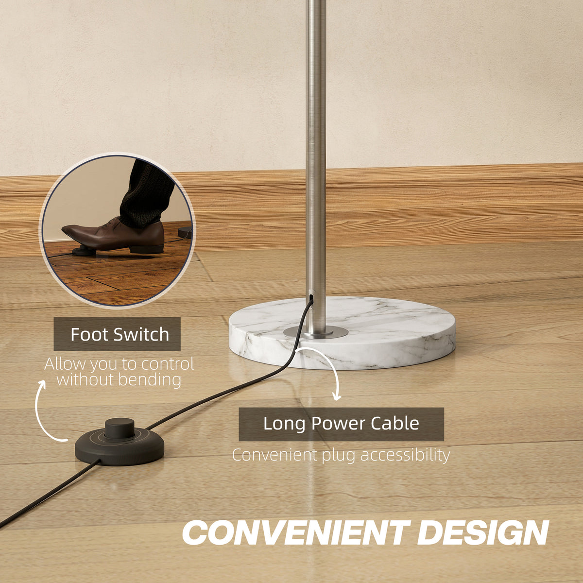 LightGlow Arc Floor Lamp - Black/Silver