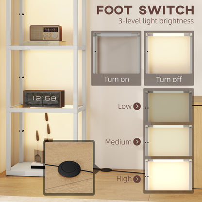 LightGlow Four-Shelf Floor Lamp - Grey