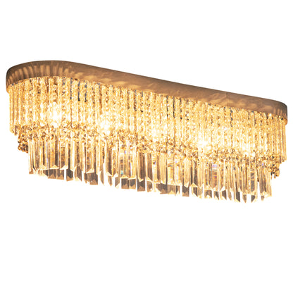 LightGlow Raindrop Crystal Chandelier - Silver