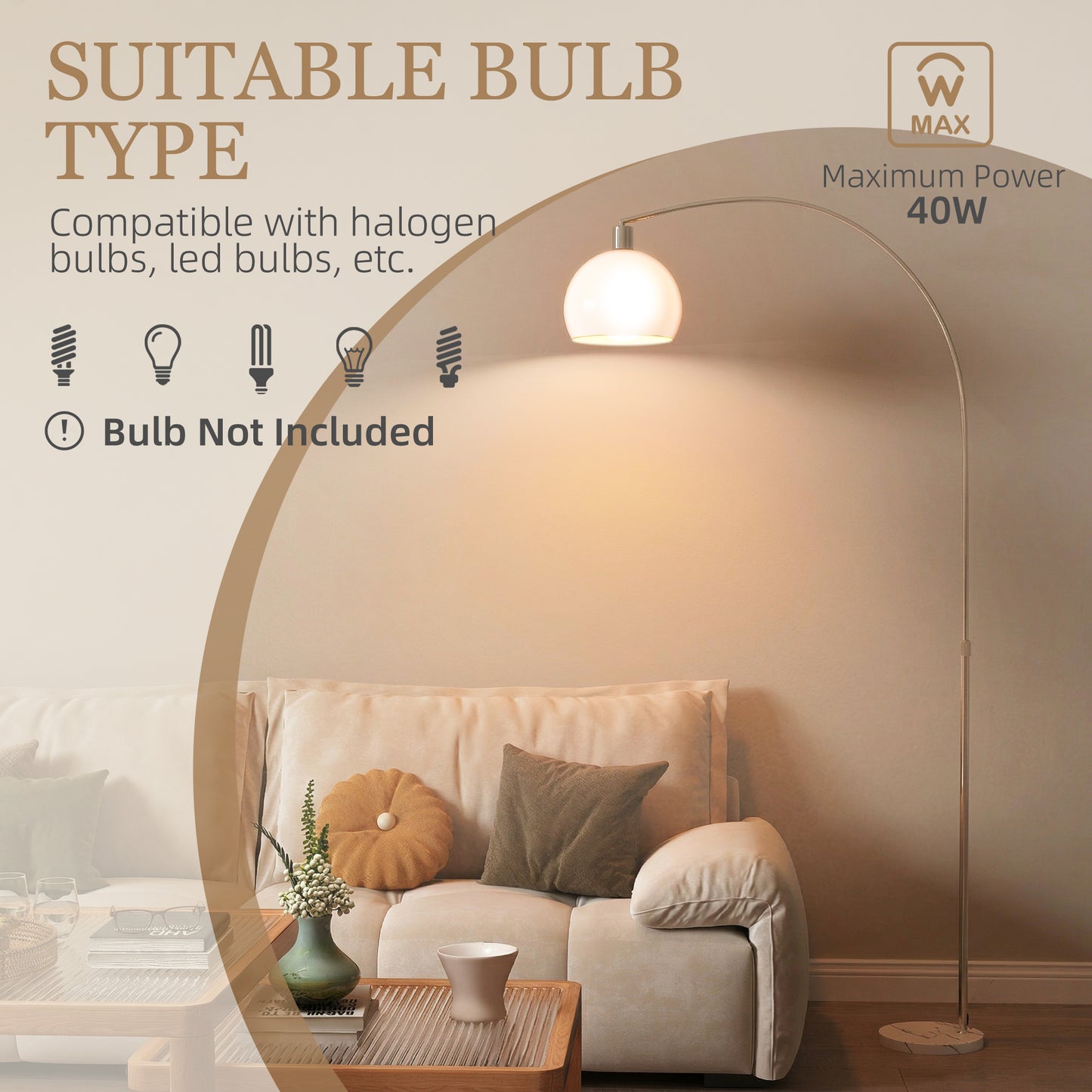 LightGlow Modern Floor Lamp - White