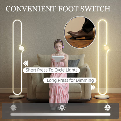 LightGlow LED Floor Lamp - White