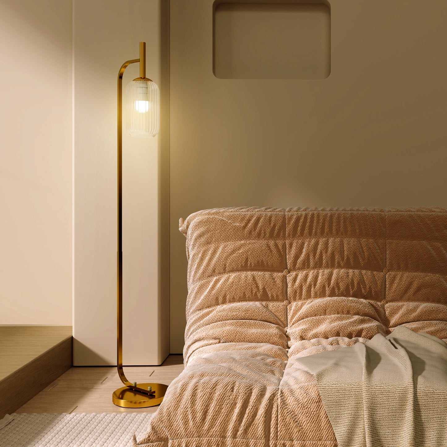LightGlow Modern LED Floor Lamp - Gold