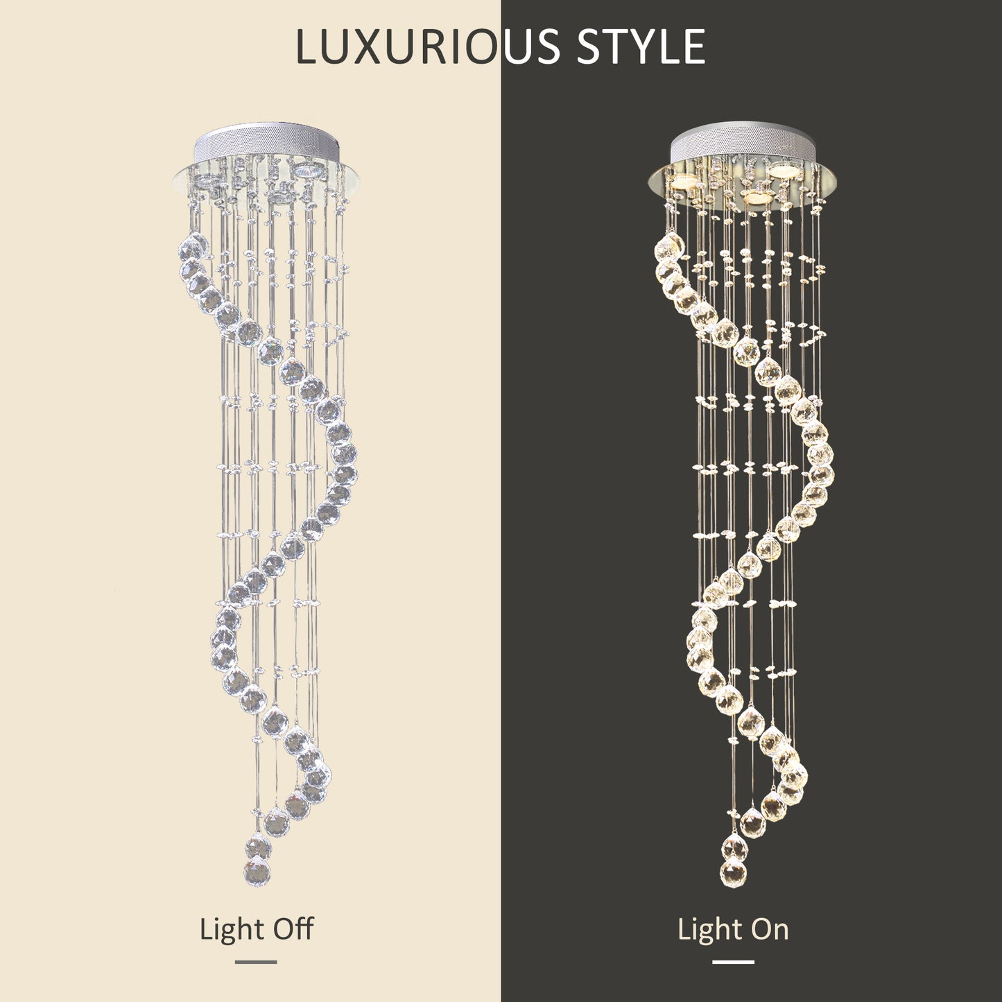 LightGlow Crystal Chandelier - Chrome