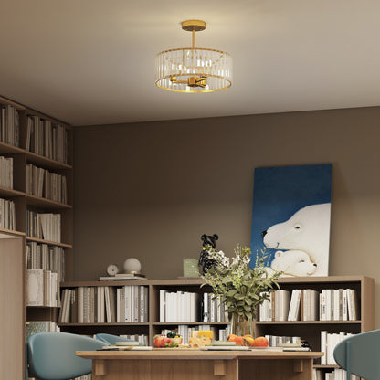 LightGlow Crystal Ceiling Light - Gold