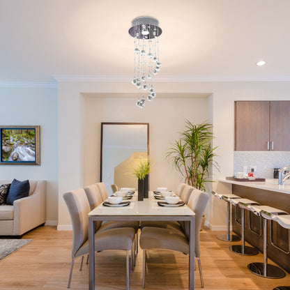 LightGlow Crystal Ceiling Chandelier - Silver