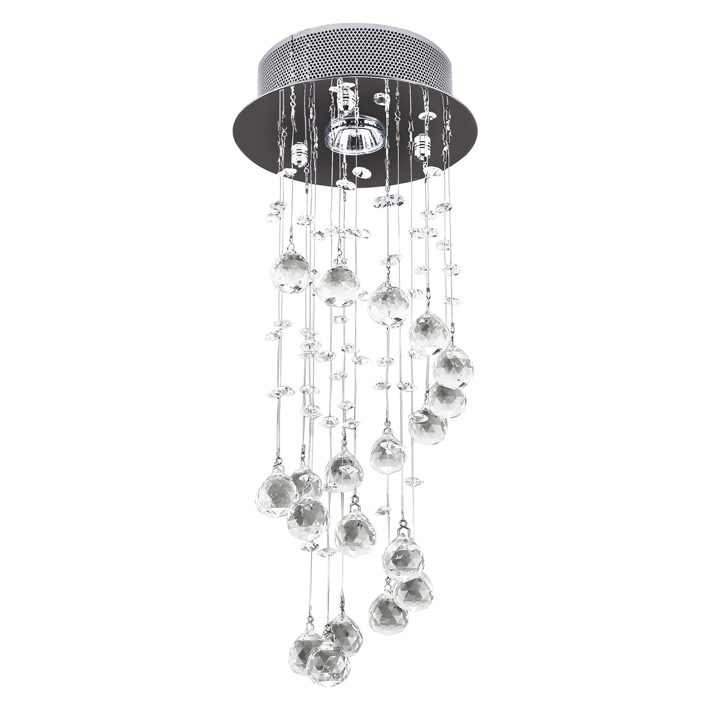LightGlow Crystal Ceiling Chandelier - Silver