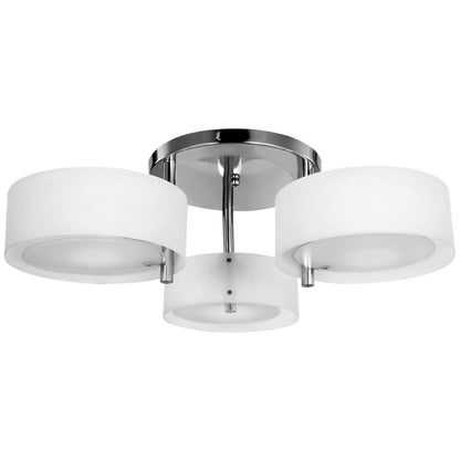 LightGlow Acrylic 3-Light Pendant - Chrome