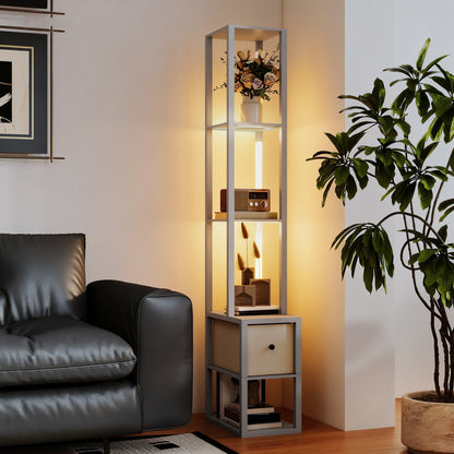 LightGlow Shelf Floor Lamp - Grey