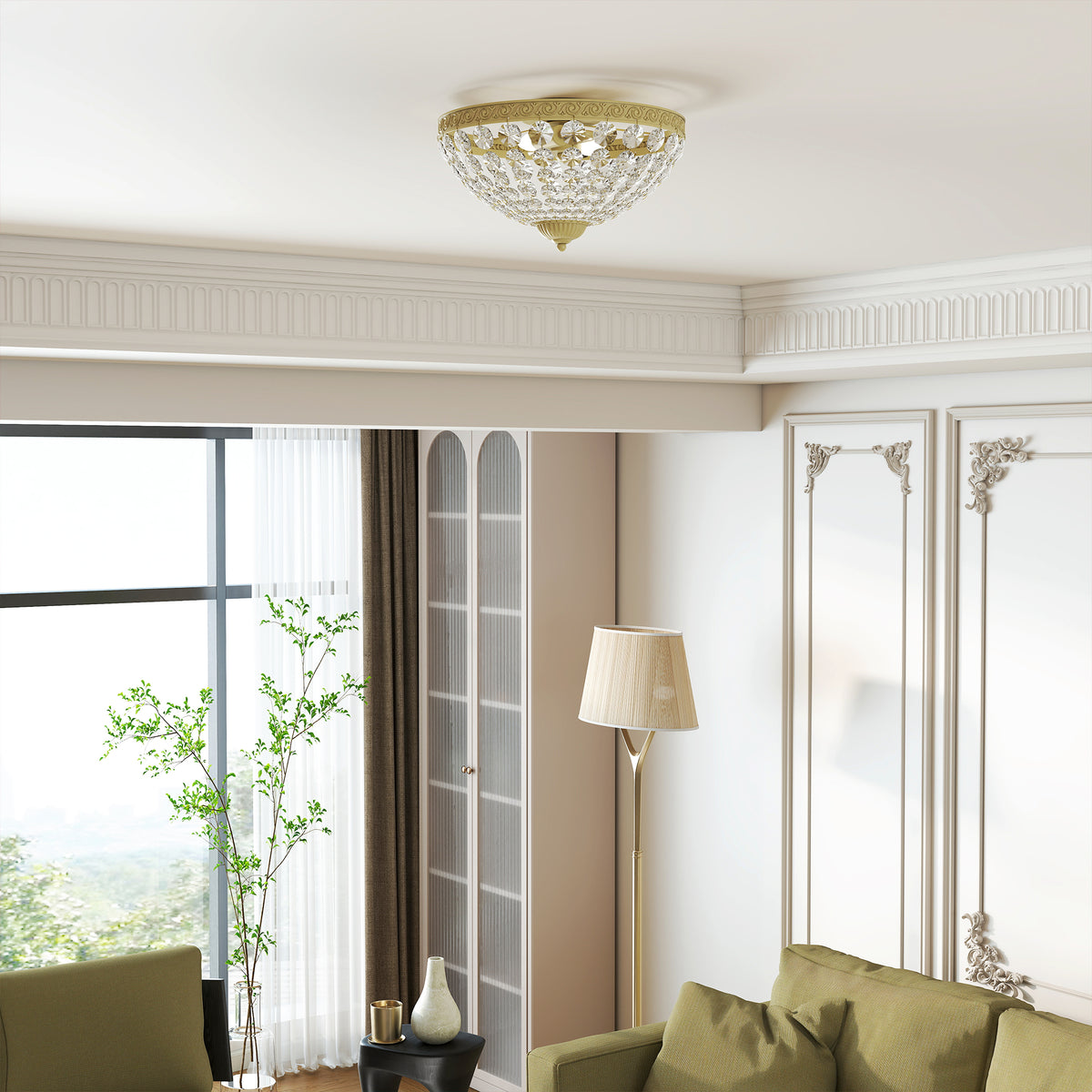 LightGlow Crystal Chandelier - Gold