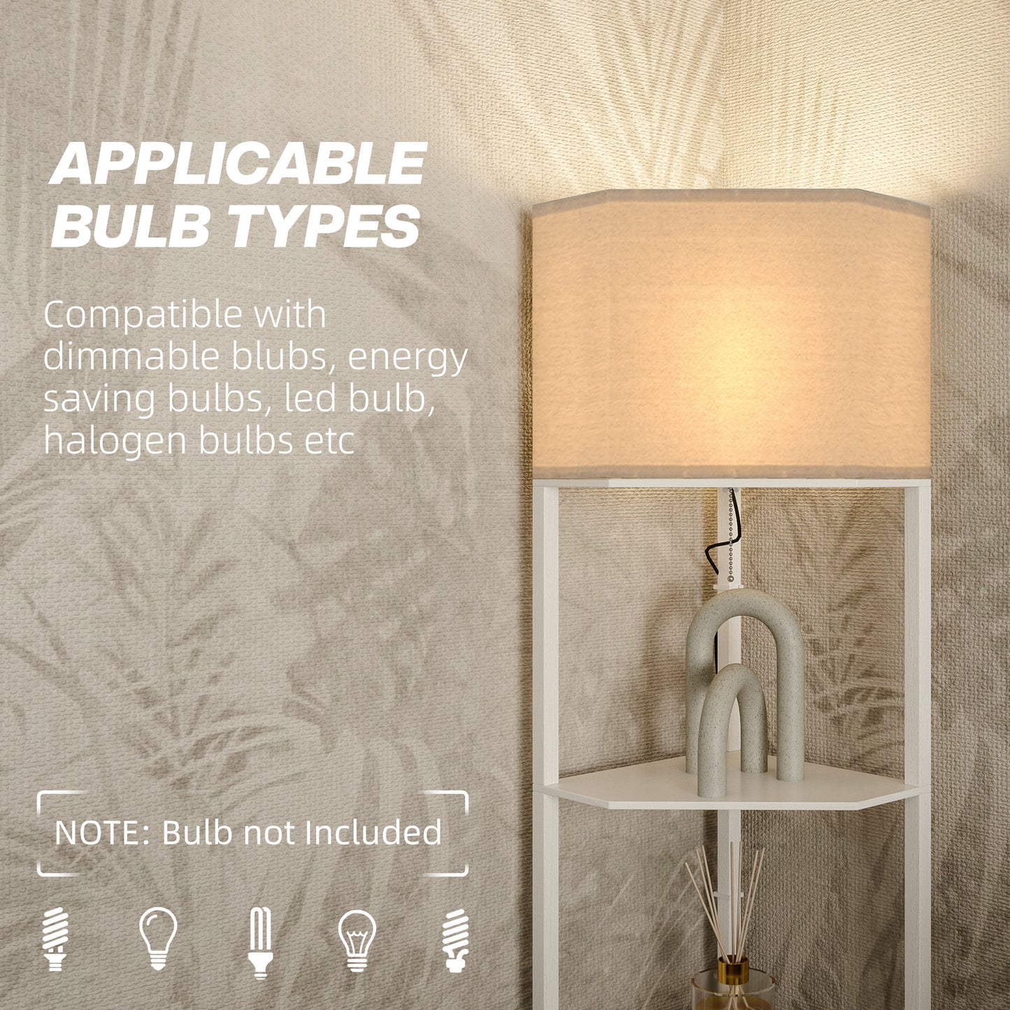 LightGlow Corner Shelf Lamp - White