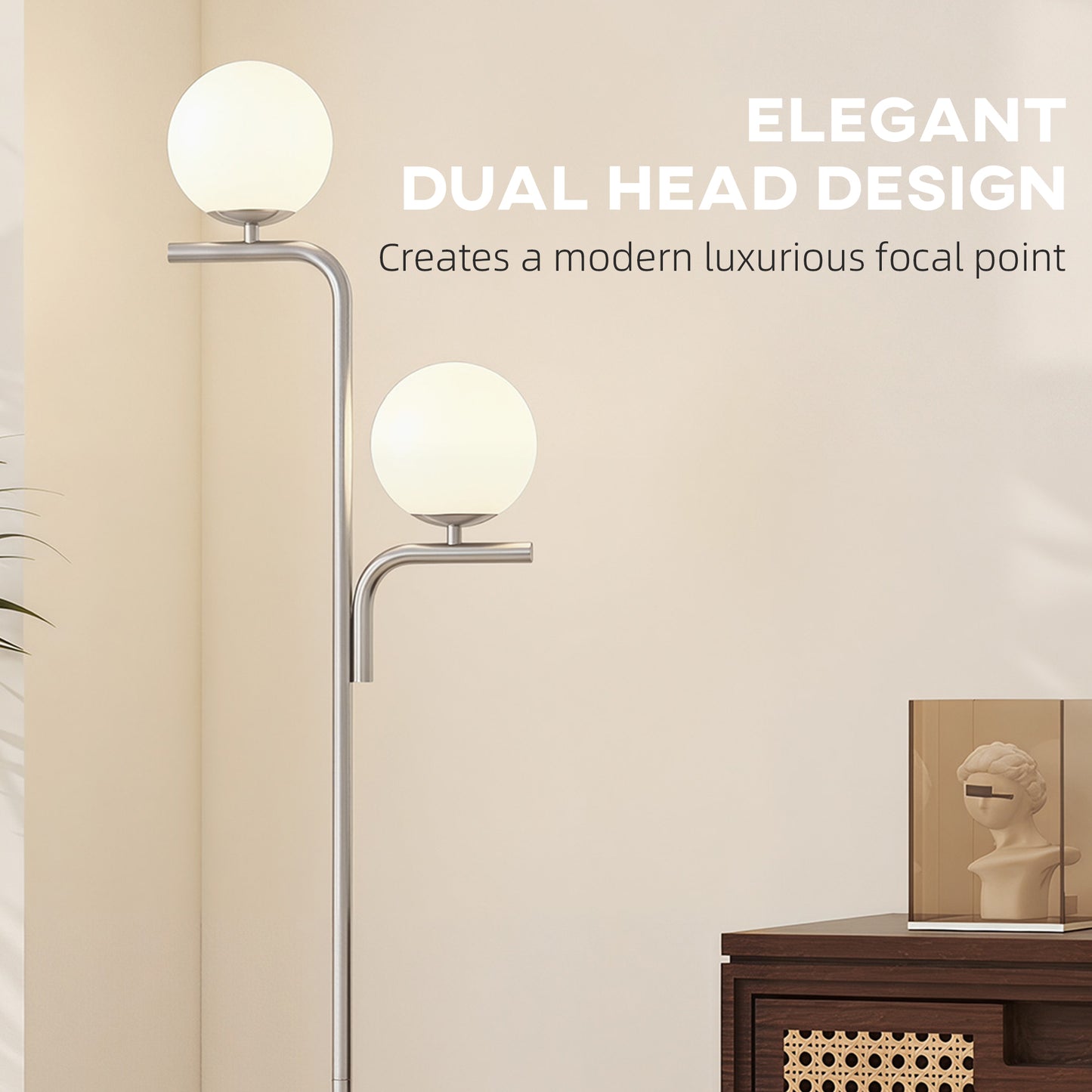 LightGlow LED Floor Lamp - Silver
