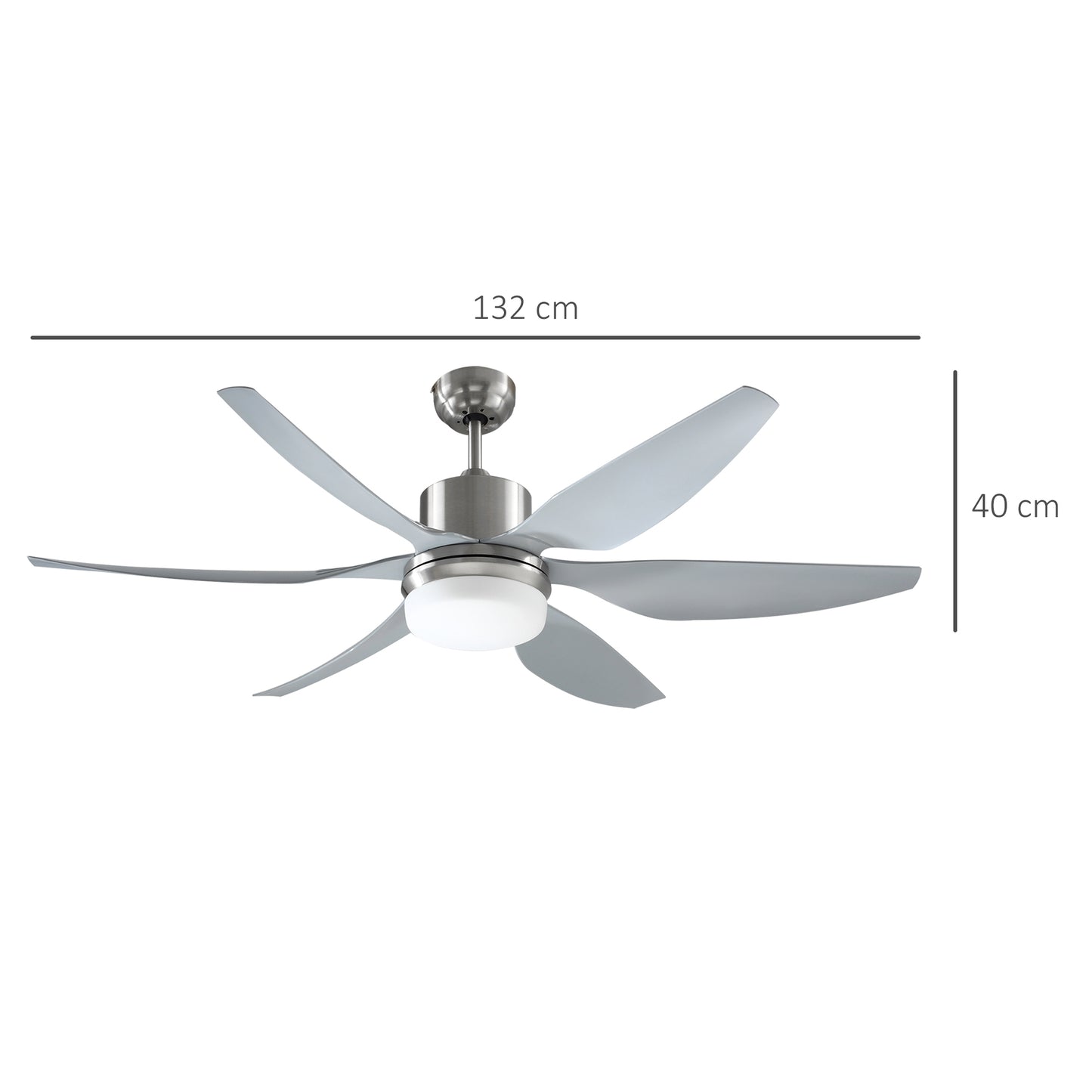 LightGlow Reversible Ceiling Fan - Silver