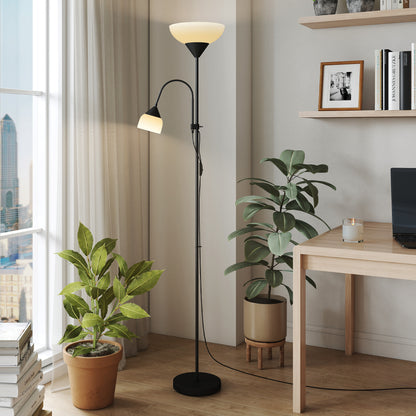 LightGlow Gooseneck Floor Lamp - Black