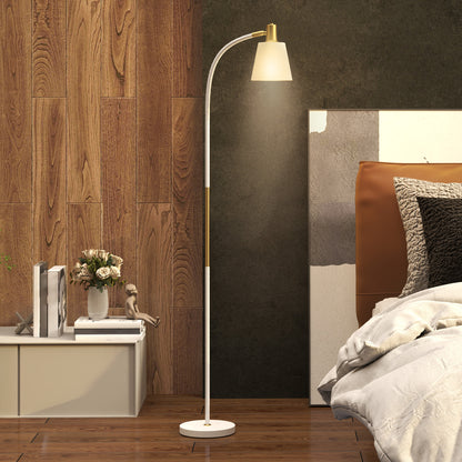 LightGlow Premium Floor Lamp for Living Room, Spotlight Reading Standing Lamp with Adjustable Height, Rocker on/off Switch, Indoor Task Lighting for Bedroom, Office,  White (Bulb not Included)