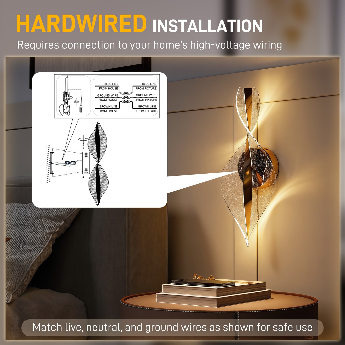 LightGlow Spiral Wall Lamp - Gold